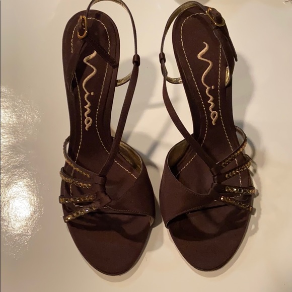 Open toe Nina Chocolate Sandals - Picture 3 of 6